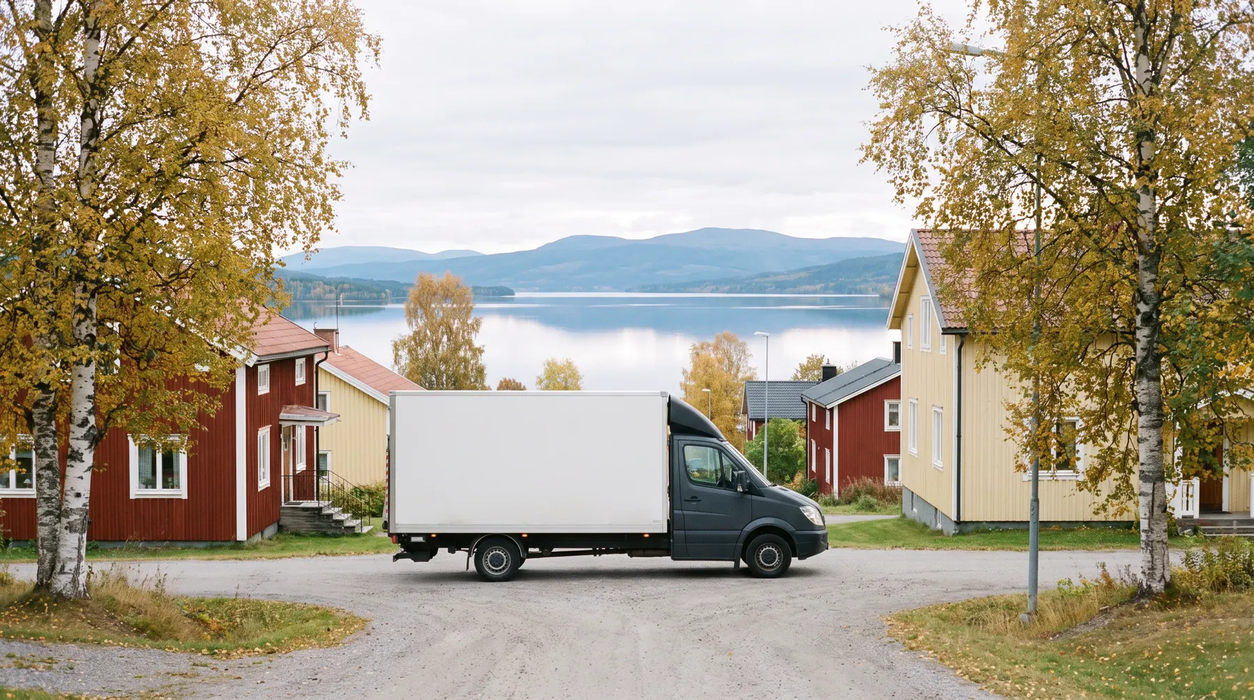 Lastning på Frösön en oktobermorgon